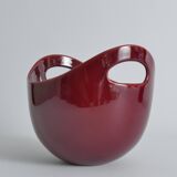 Scandinavian Modern Merlot Red Stoneware Bowl by SYCO, Sweden, 1950s