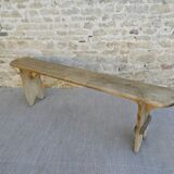 School bench in light, raw wood, 144 cm
