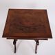 Antique side table with drawer - hand polished mahogany - turned legs - year 1880s
