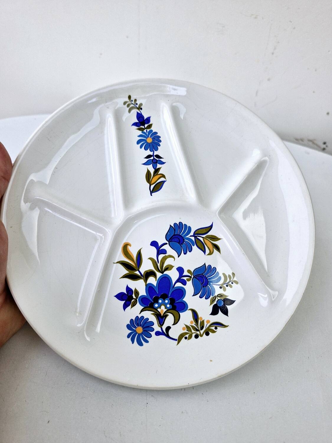 6 vintage compartmented earthenware plates bali saint amand collection