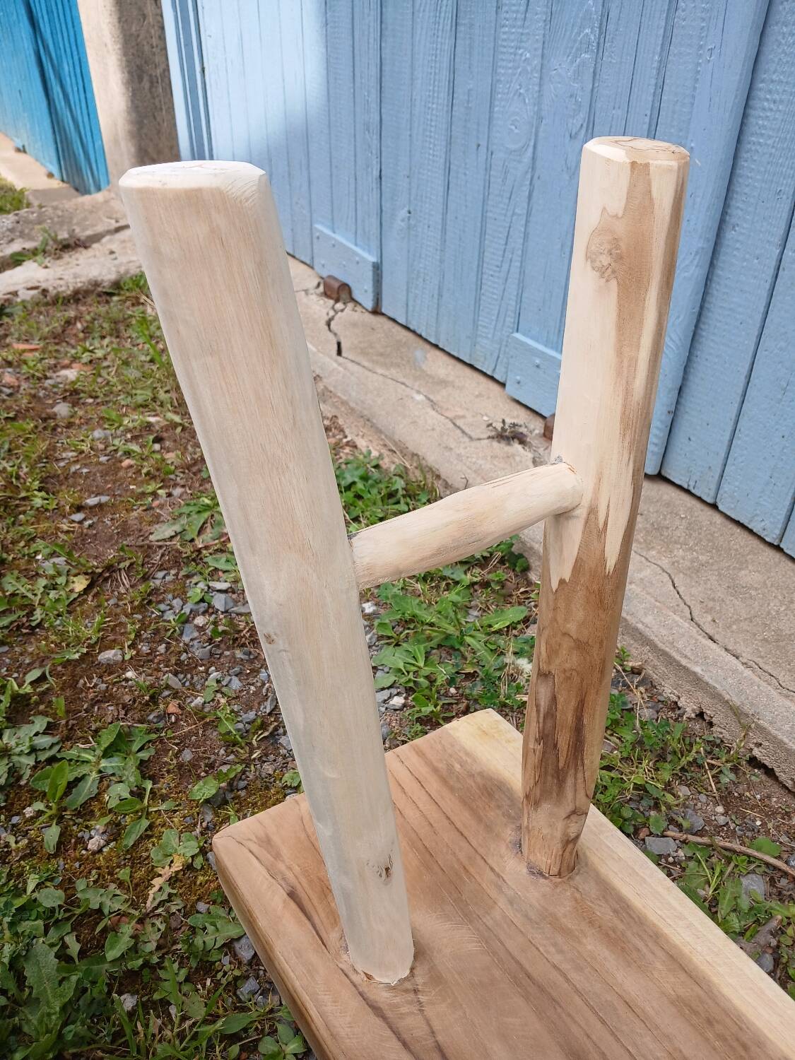 Small bench in raw solid wood