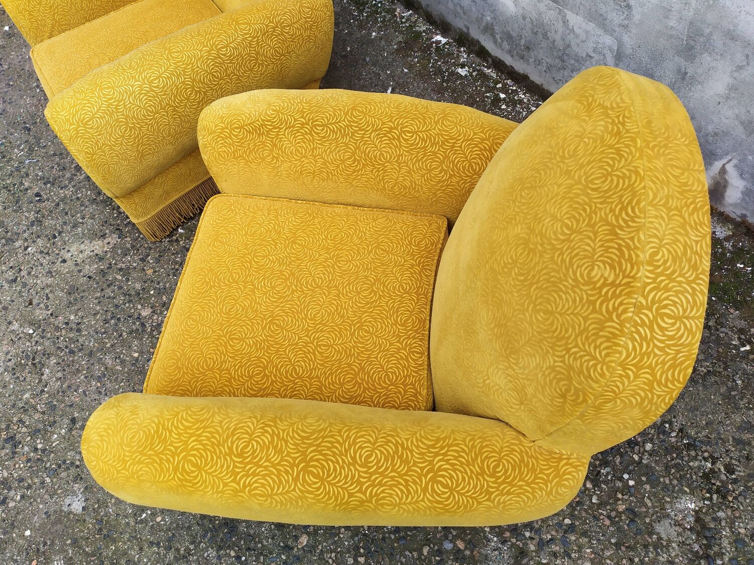 Pair of mustard club chairs