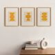 Set de 3 peintures abstraites jaune signée Eawy