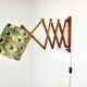 Scandinavian Teak Scissor Wall Lamp, 1950s