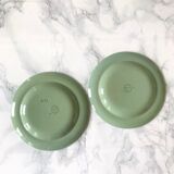 Pair of green almond Wedgwood earthenware cups