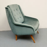 1950s clubchair in blue velour