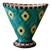 Modernist cone vase in Italian ceramic by V. Pinto Vietri, years