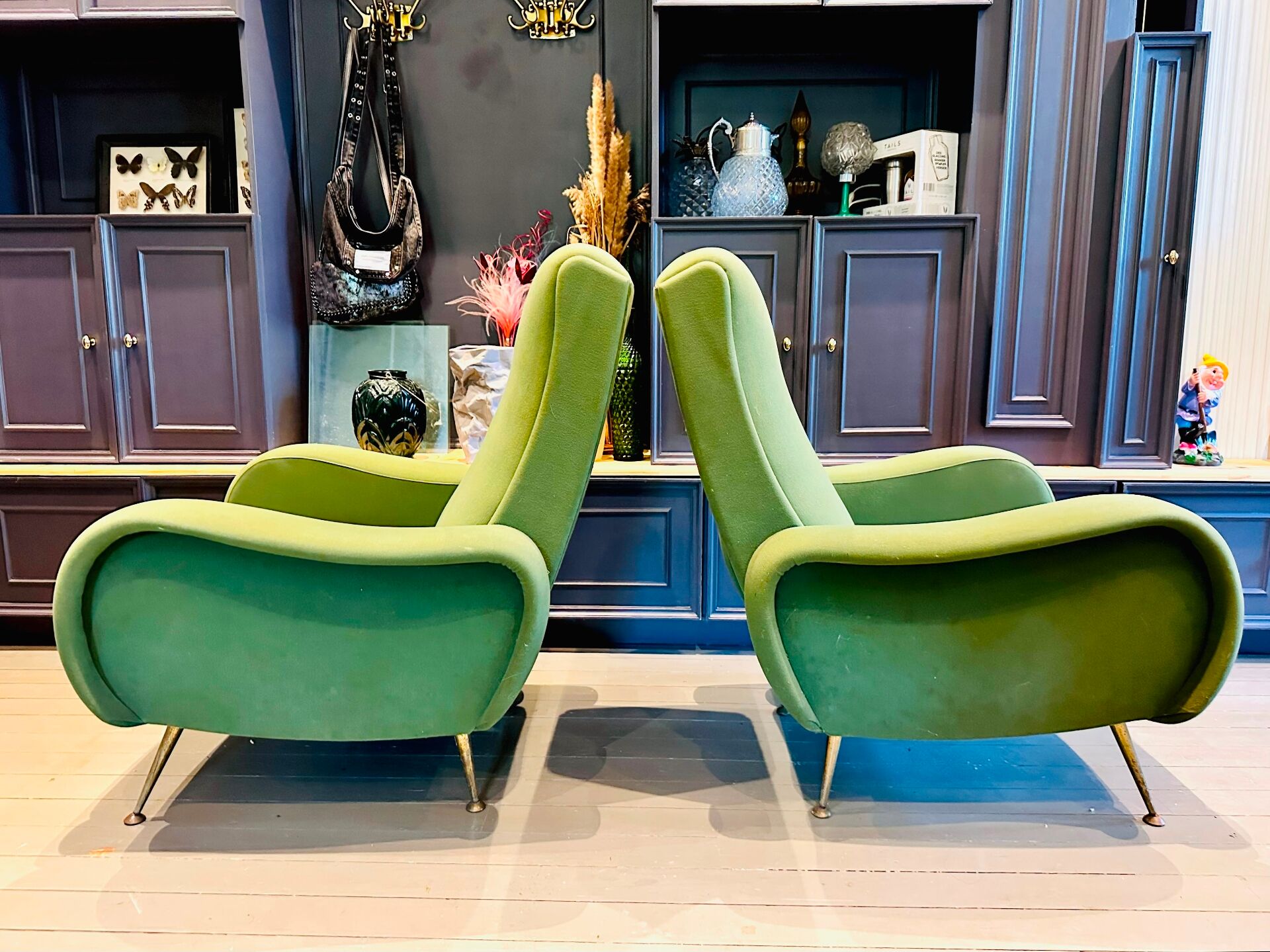 Pair of vintage mid-century organic design armchairs.