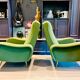 Pair of vintage mid-century organic design armchairs.