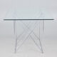 Max Sauze dining table in chrome steel wire and glass 1970s France