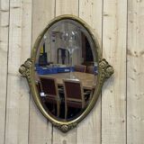 Oval Art Deco mirror from the 1930s - 73x60cm