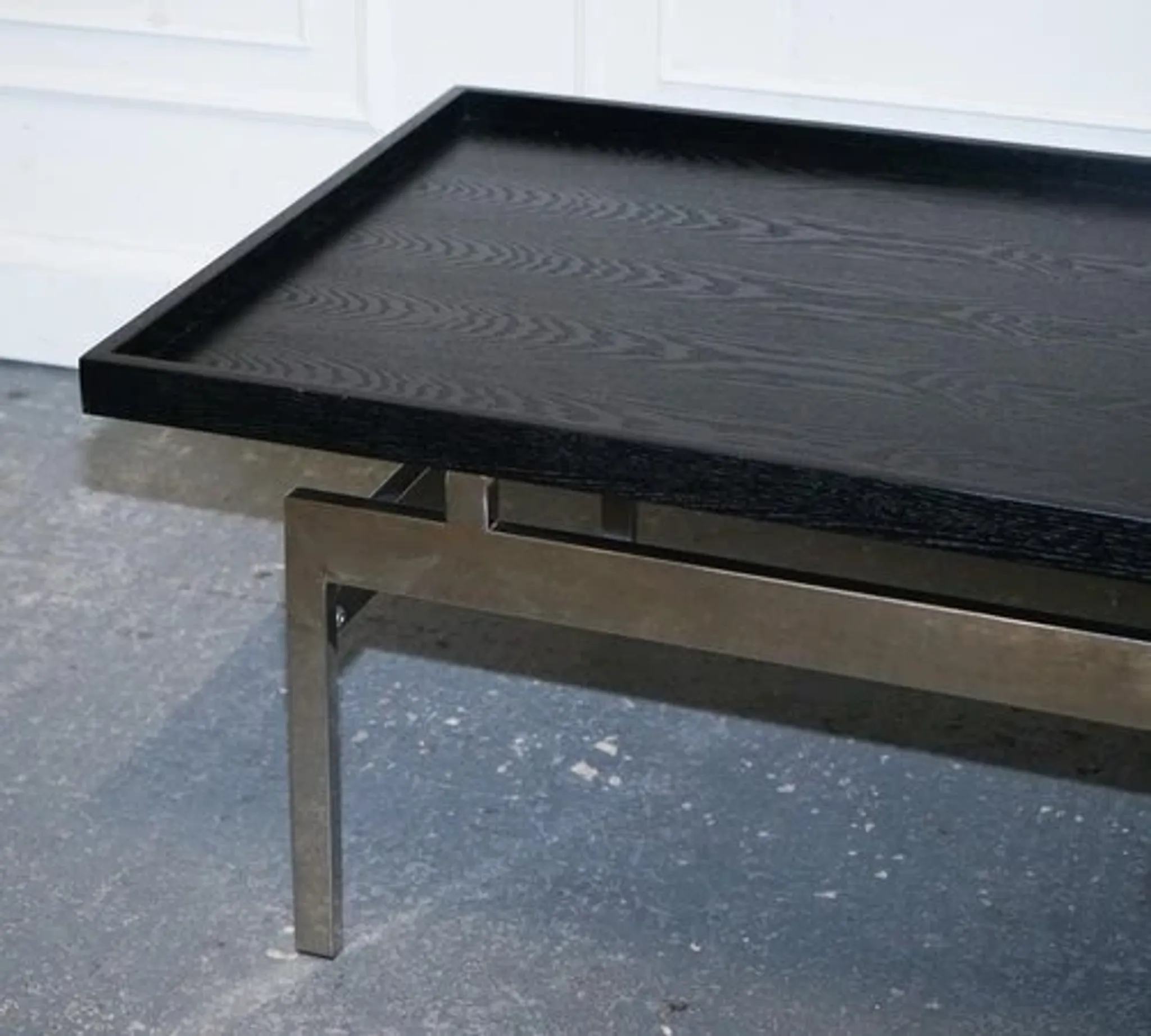 Black Art Deco Coffee Table with Stainless Steel by Casa Padrino
