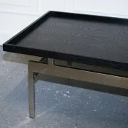 Black Art Deco Coffee Table with Stainless Steel by Casa Padrino