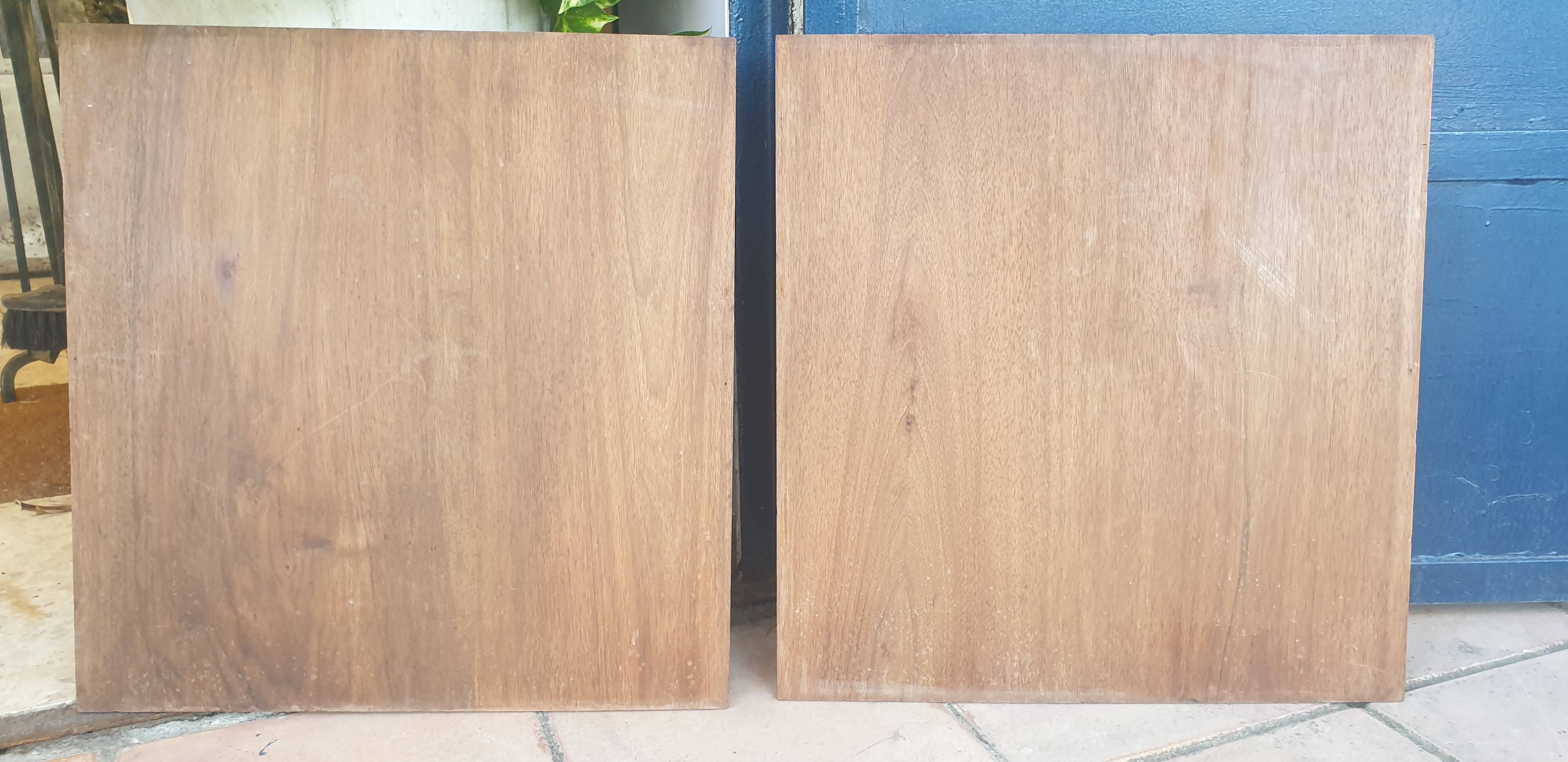 Pair of antique carved walnut panels