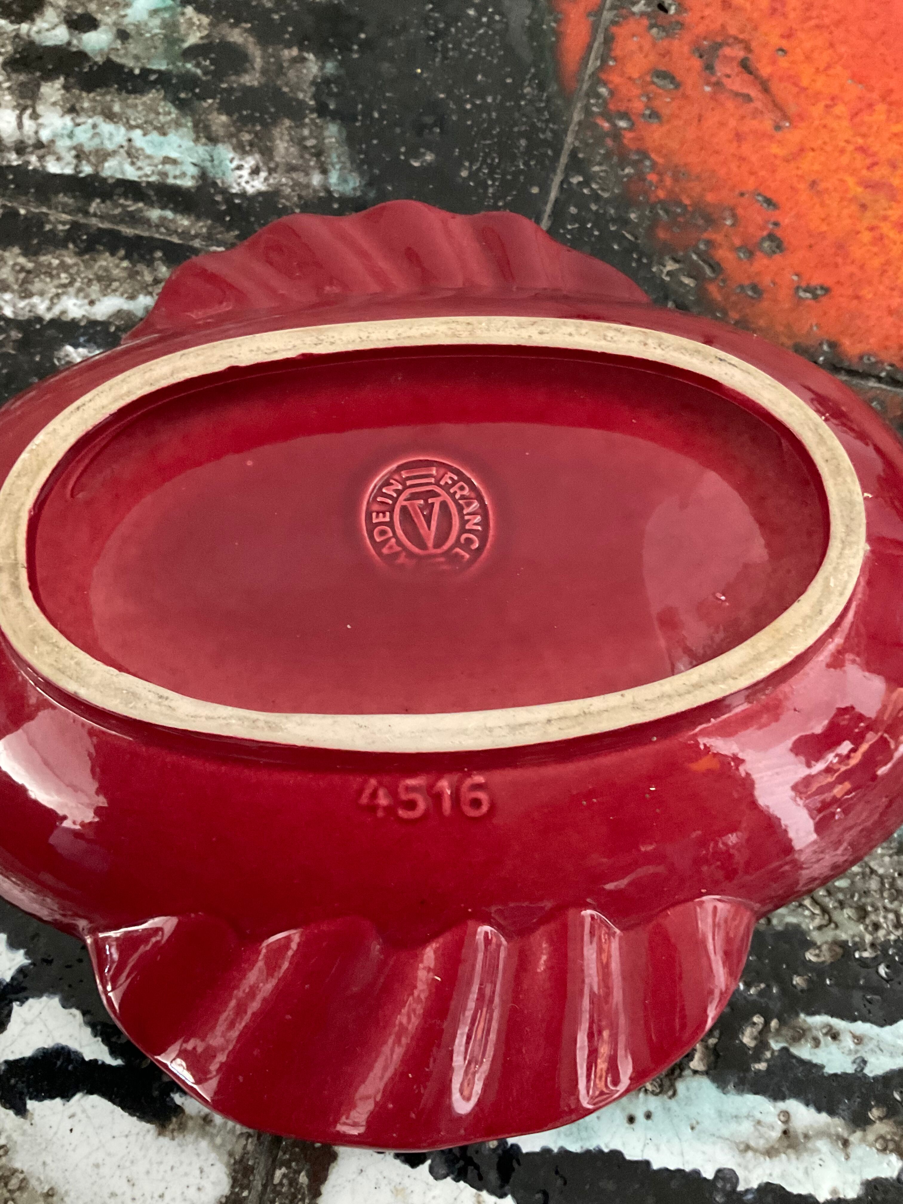 Empty vintage fish bag ceramic from Vallauris