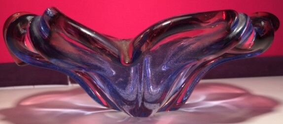 Vacuum cutter glass pockets from Murano, Italy, 1960