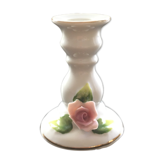 Candle holder with slip rose