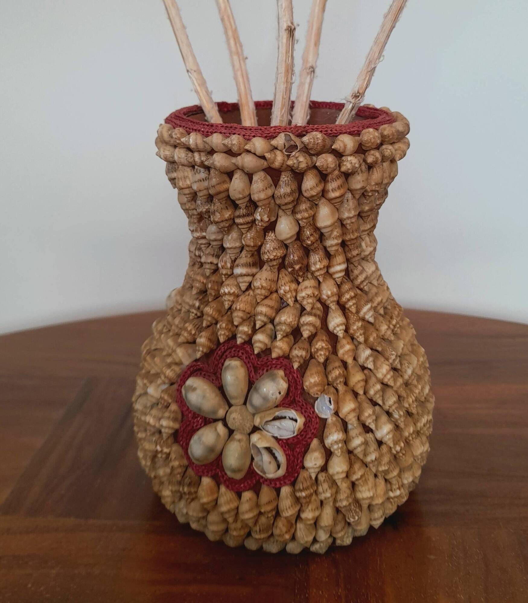 Vintage shell vase
