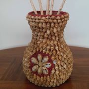Vase vintage en coquillages