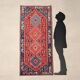 Ancient Asian wool rug, hand-knotted, 79 x 34 in.