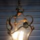 Bronze lantern Louis XV style in working order, curved glasses