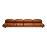 Camaleonda Lounge Sofa in Cognac Leather by Mario Bellini for B&B Italia, 1973, Set of 4