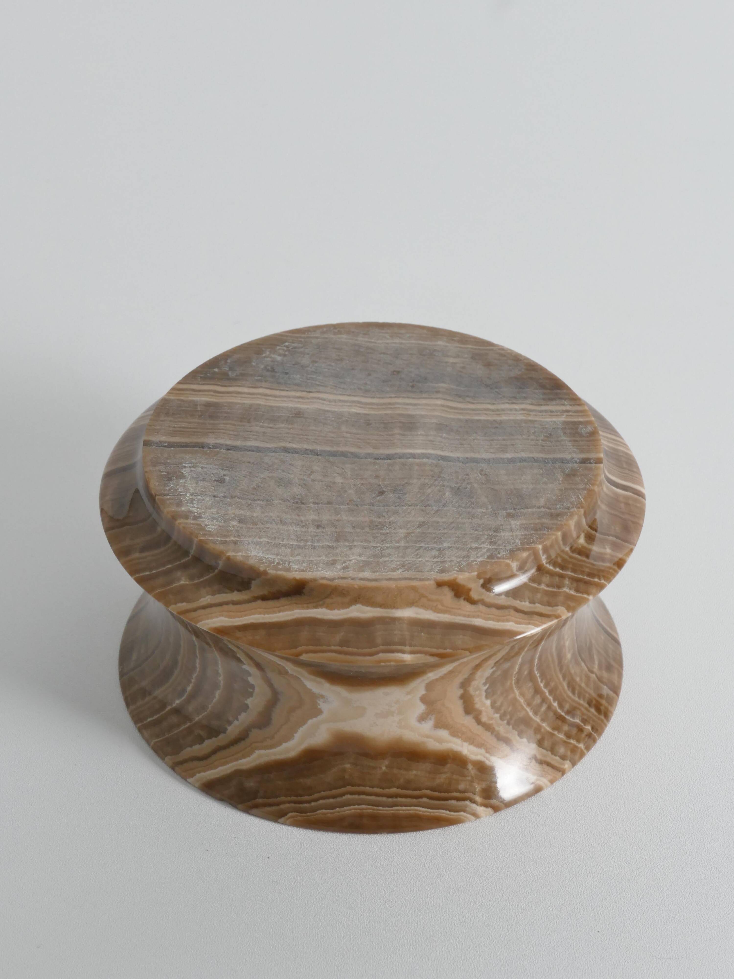 Hand Turned Brown Onyx Bowl, Greece, 1970s