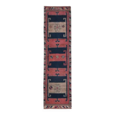 Tapis couloir en laine et coton fait main Oushak turc des années 1970, 90x333.