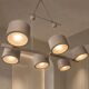 Grey metal Sputnik chandelier Stilnovo Lelli Style with 6 arms Italian