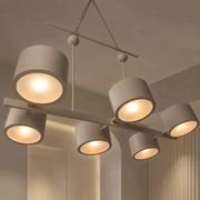 Grey metal Sputnik chandelier Stilnovo Lelli Style with 6 arms Italian