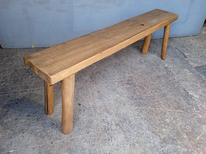 Bench 140 cm old patinated solid wood