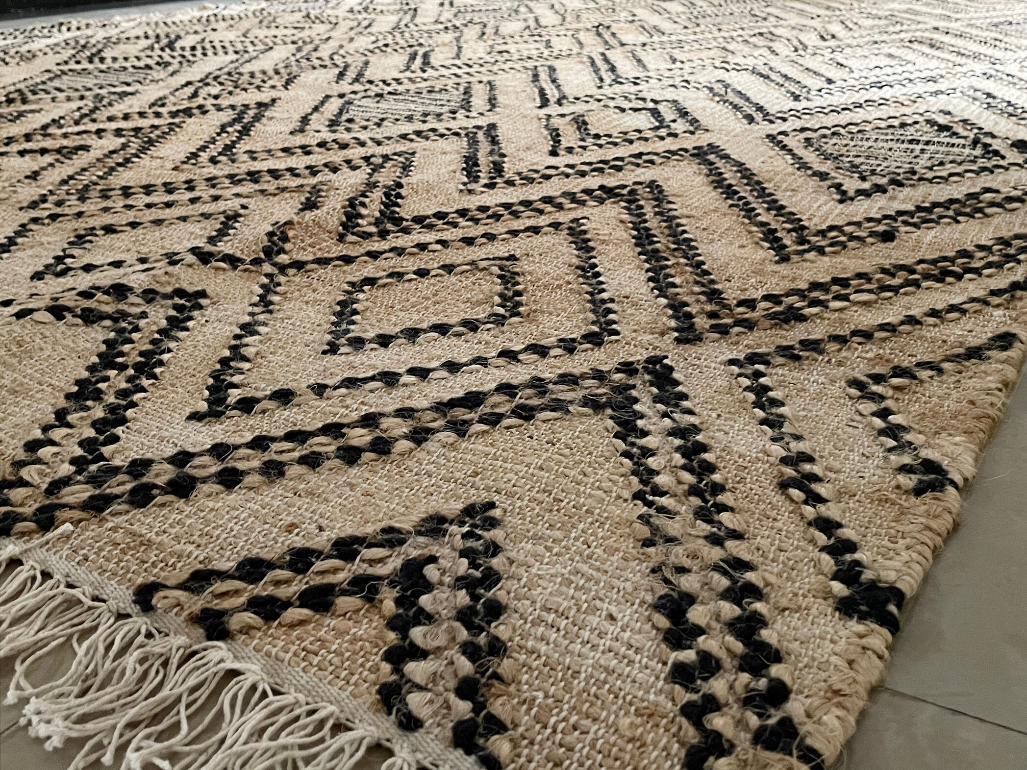 Tapis kilim, chanvre et coton tissé à la main