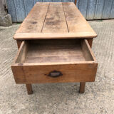 Antique cherry farmhouse table with 3 drawers