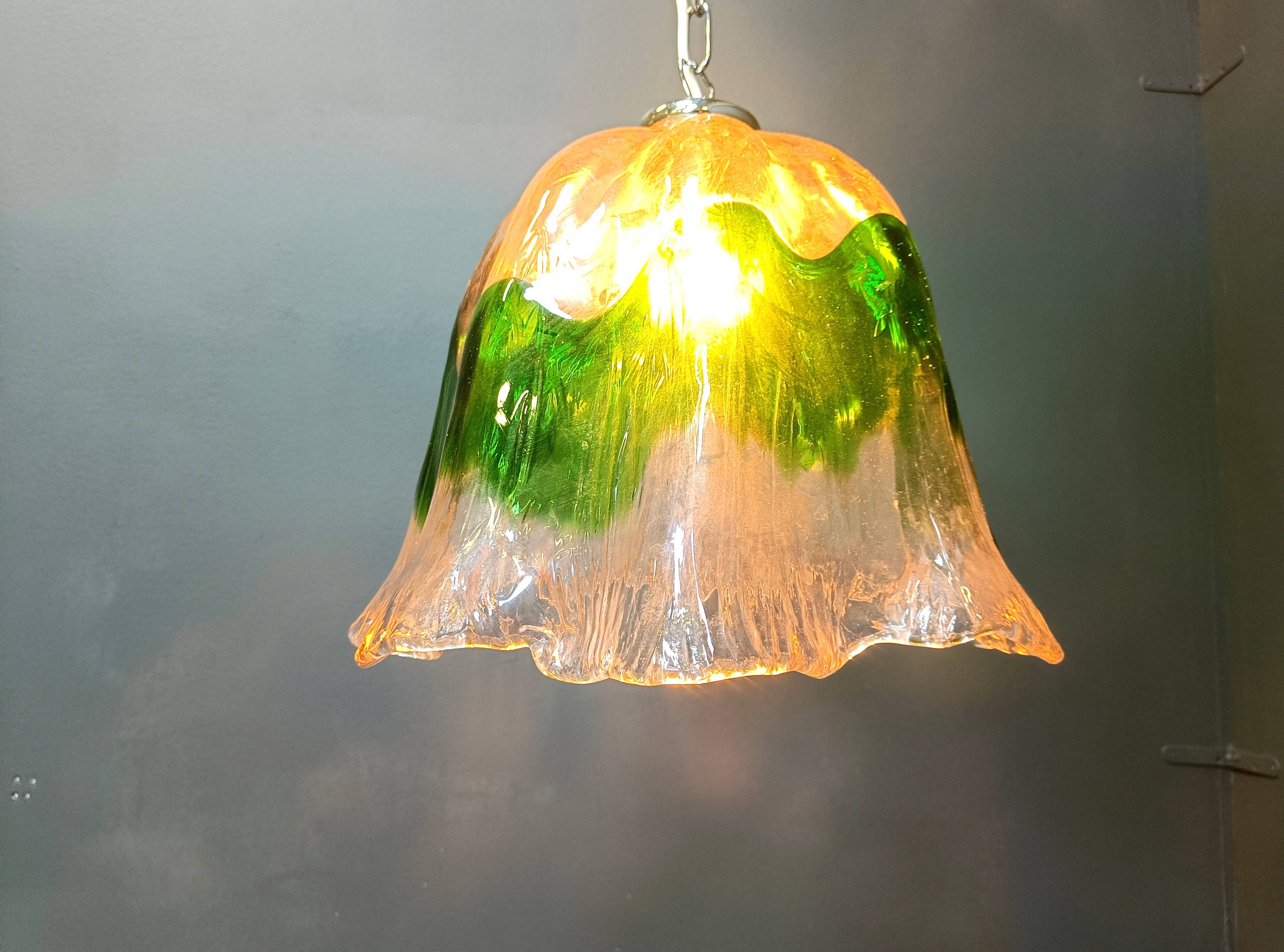 Vintage murano glass pendant light, for Mazzega, 1960s