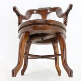1920s Restored Rare Swivel Barber Beech Chair, Czechoslovakia
