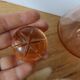 Vintage decanter hand-painted pink glass