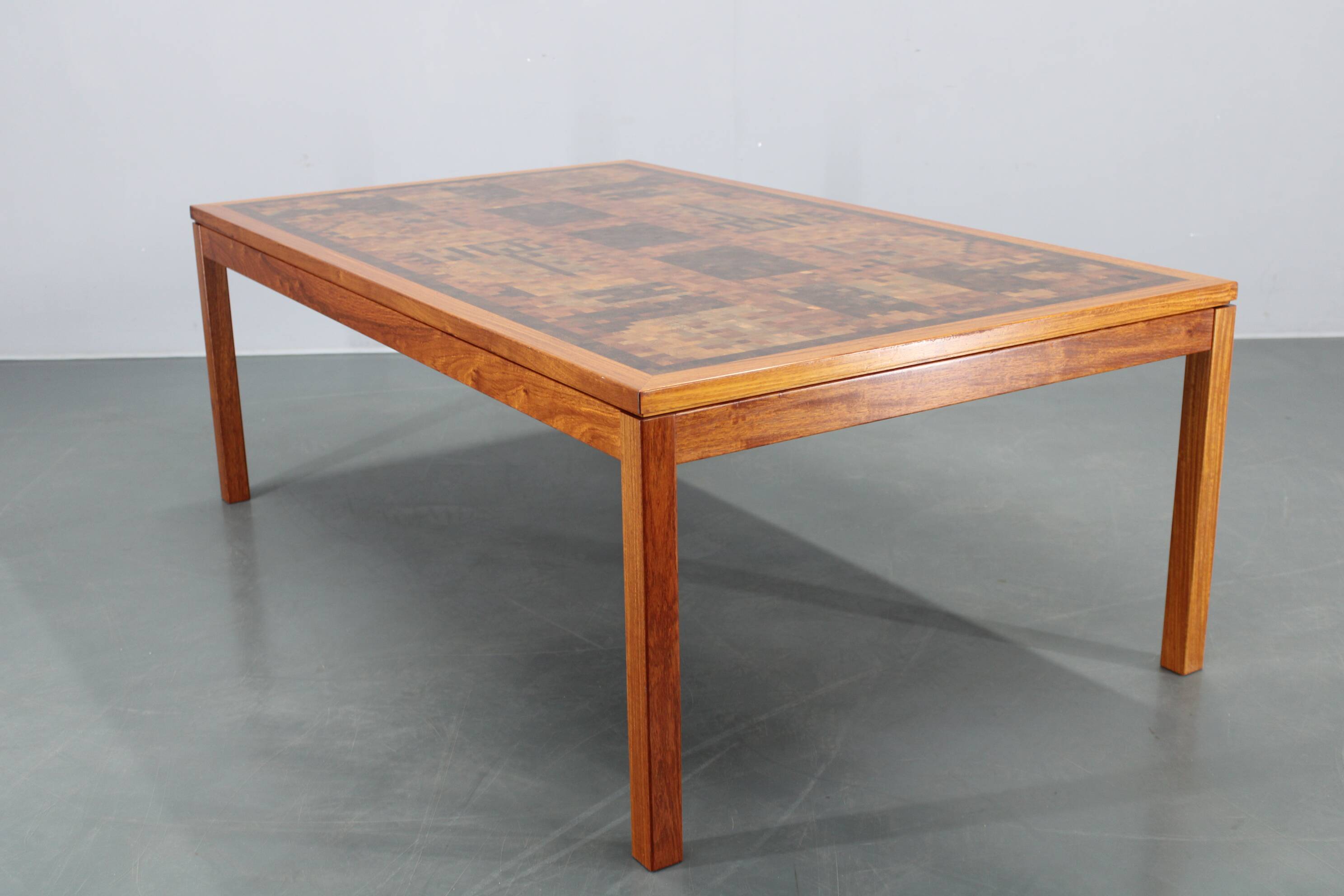 1980s Danish end-grain mosaic coffee table by Middelboe & Linduma for Tranekaer