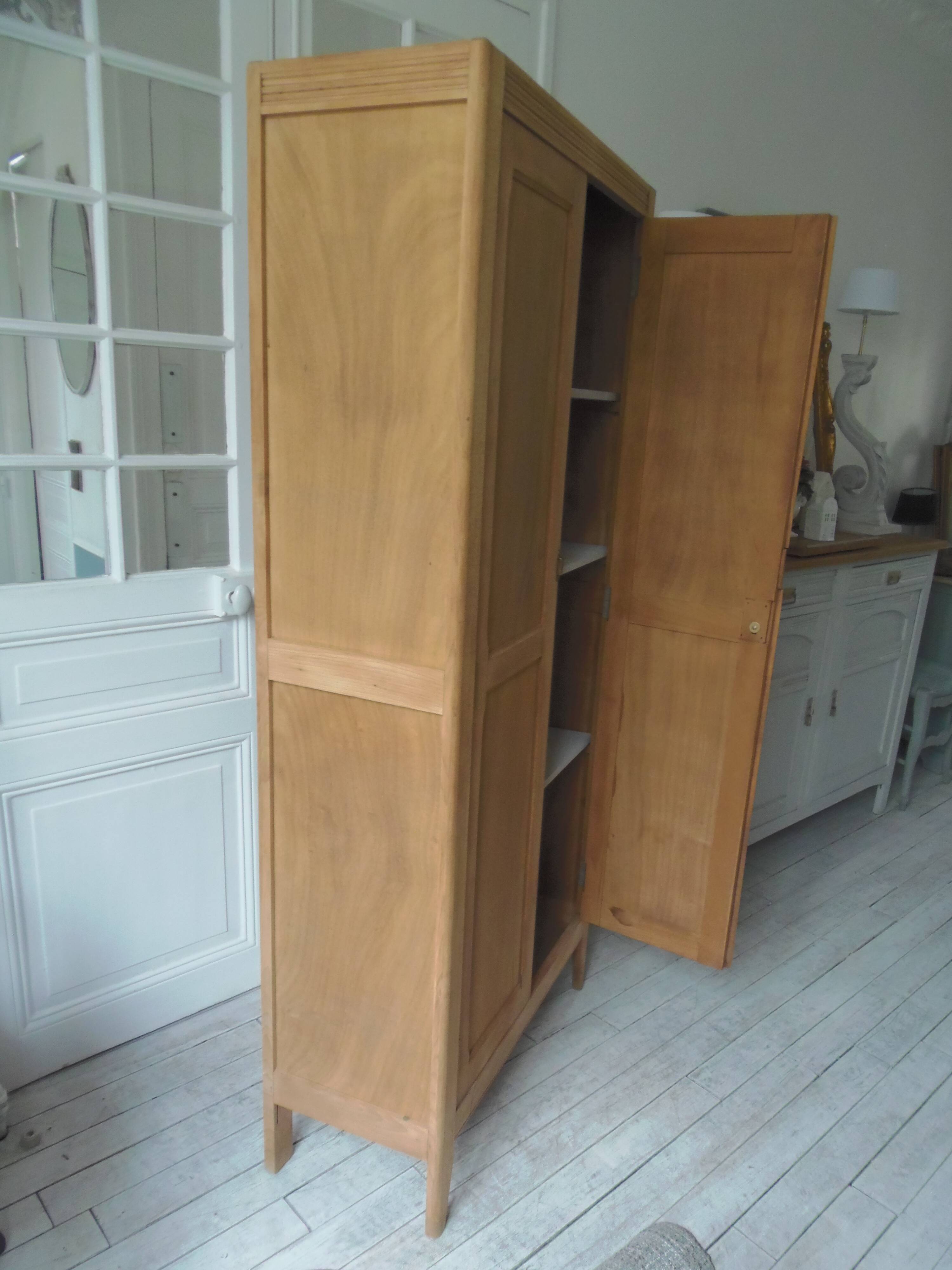 Vintage Parisian wardrobe has been completely sanded and waxed.