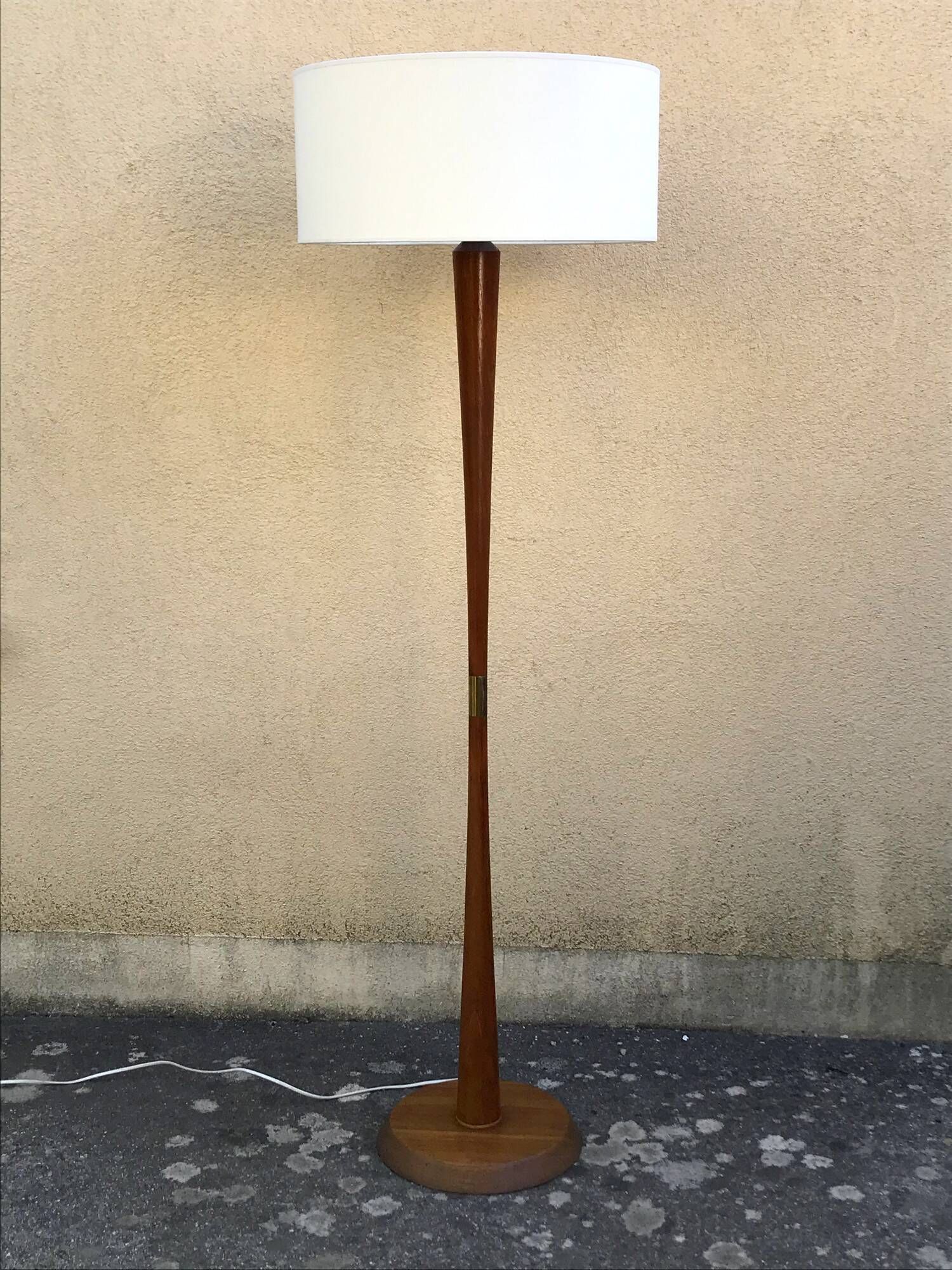 Scandinavian floor lamp in vintage teak 60s