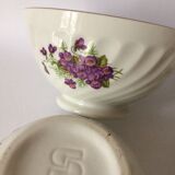Series of 4 purple pattern Sarreguemines bowls