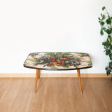 Table bass pattern floral spindle feet