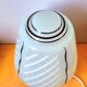 Green geometric Art Deco screen-printed opaline lamp