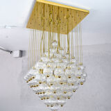 Venini mid century italian flushmount murano glass bubbles and brass chandelier