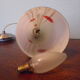 Art deco pendant lamp from the 70s, opaline, chrome metal