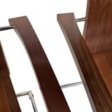 Ensemble vintage de quatre chaises design en hêtre massif chrome