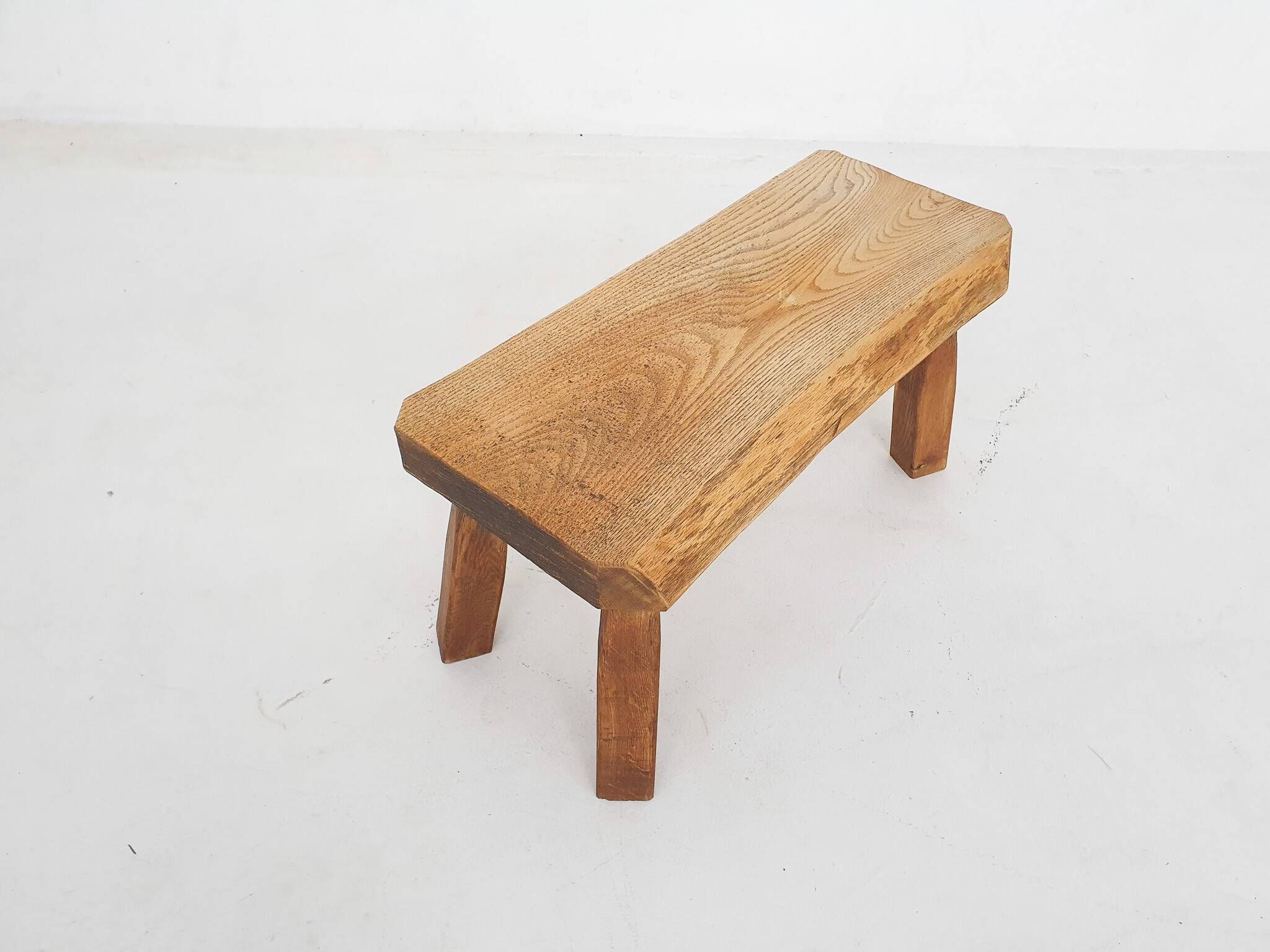 Solid oak side table, The Netherlands 1970's