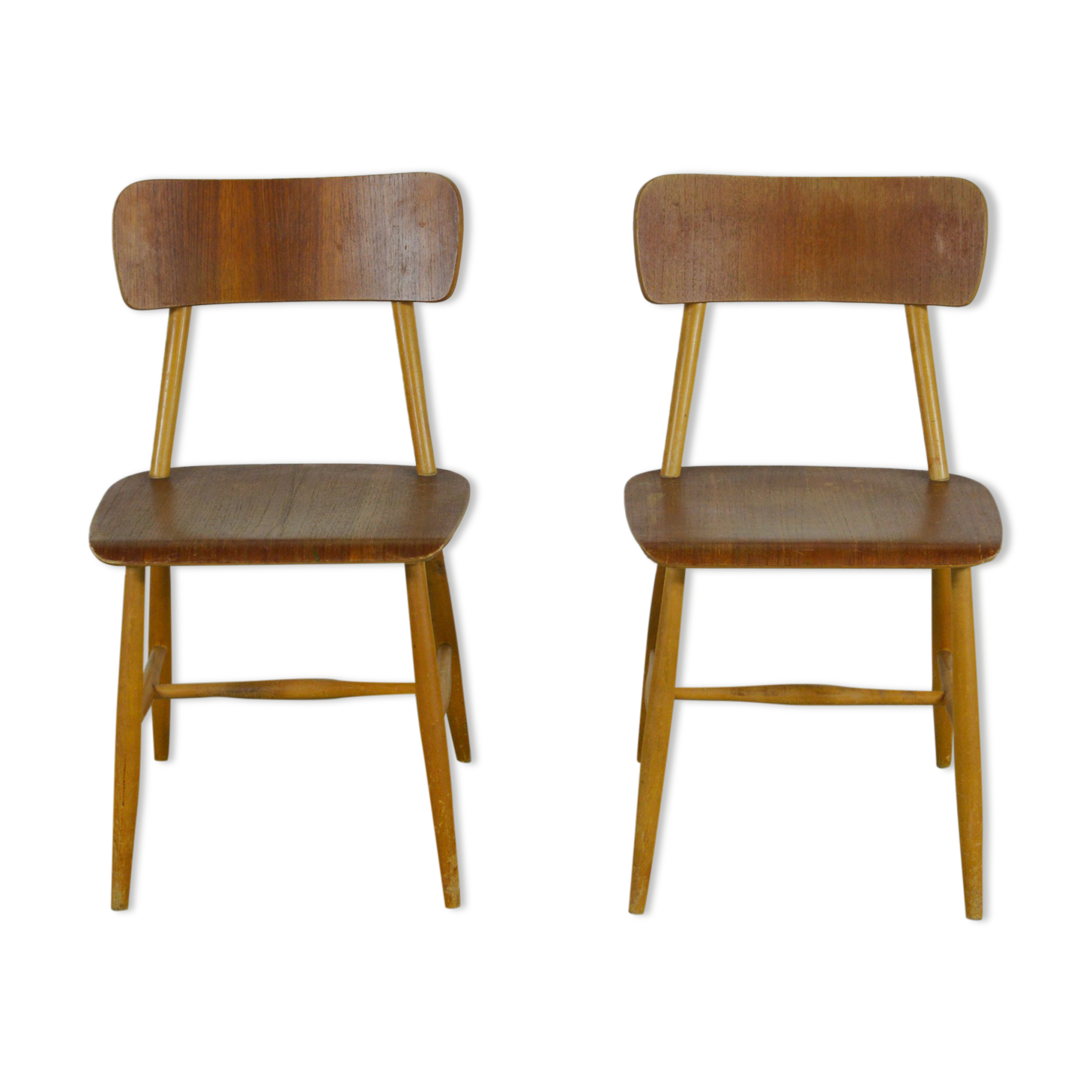 Set of 2 Scandinavian teak chairs 1960s
