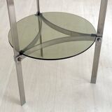 Chrome and glass side table vintage 1970s