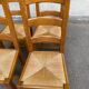 4 solid oak straw farmhouse dining chairs