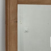 Miroir bois patiné glace biseautée vintage 76 cm x 96 cm